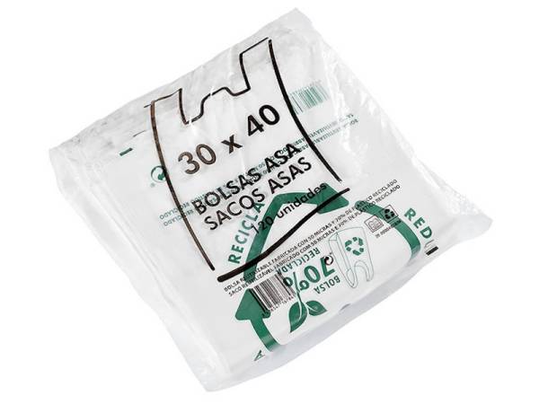 495001 - Bolsa blanca 30x40 paq 50 reciclable eco sostenible