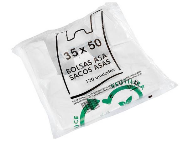 495002 - Bolsa blanca 35x50 paq 50 reciclable eco sostenible