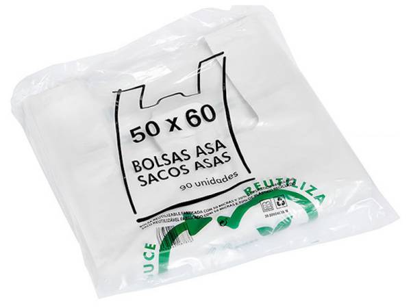 495004 - Bolsa blanca 50x60 paq 50 reciclable eco sostenible