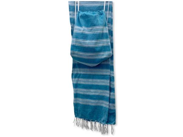 531012 - Sa.co fouta y bolsa turquesa