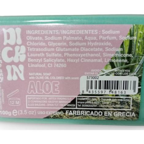 573002 - Dickin Jabon natural Colored Aloe vera 080914 100g 8.5x5.5x2.5cm