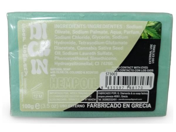 573003 - Dickin Jabon natural Colored cannabis 080914 100g 8.5x5.5x2.5cm