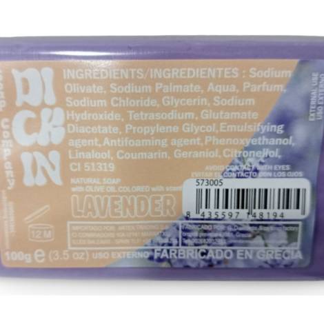 573005 - Dickin Jabon natural Colored Lavender 080914 100g 8.5x5.5x2.5cm