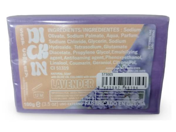 573005 - Dickin Jabon natural Colored Lavender 080914 100g 8.5x5.5x2.5cm