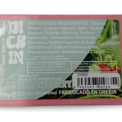573020 - Dickin Jabon natural Colored strawberry 080914 100g 8.5x5.5x2.5cm