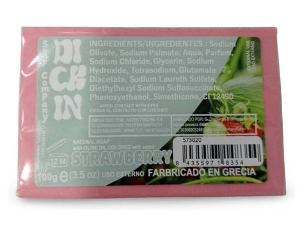 573020 - Dickin Jabon natural Colored strawberry 080914 100g 8.5x5.5x2.5cm
