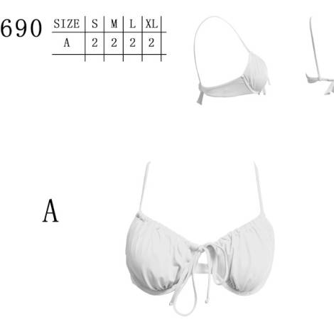 587054 - Sujetador liso blanco 310690 pack 8
