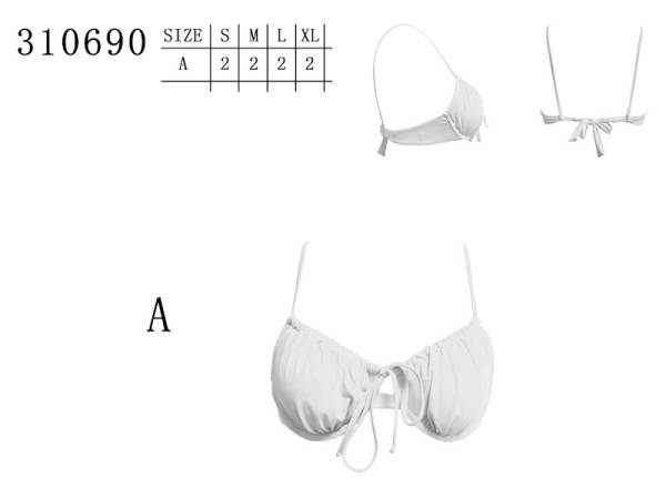 587054 - Sujetador liso blanco 310690 pack 8