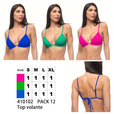 587103 - Sujetador volante liso colores 410102 pack 12