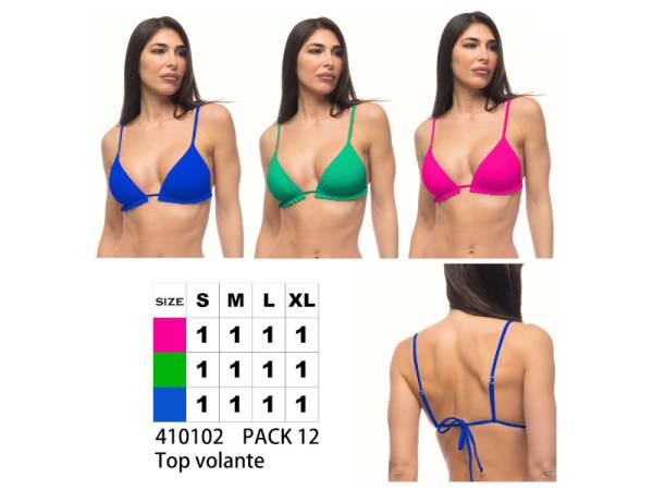 587103 - Sujetador volante liso colores 410102 pack 12