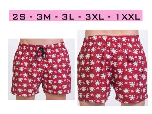 654799 - Bañador hombre pulpos wr1306 rojo blanco (pack 12)