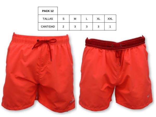 8976453 - Nazare bañador hombre liso rosa pack 12