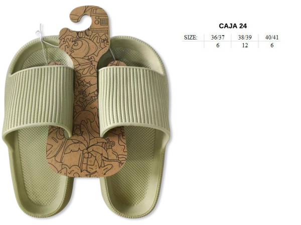 8977180 - Lipper Slipper verde mujer (pack 24)