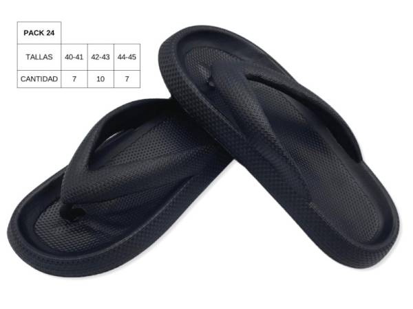 8977410 - Lipper Slipper chancla hombre negra ( pack 24)