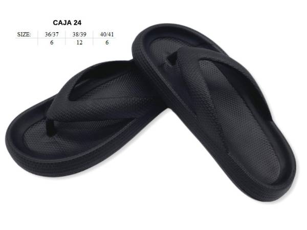 8977412 - Lipper Slipper chancla negra mujer ( pack 24)