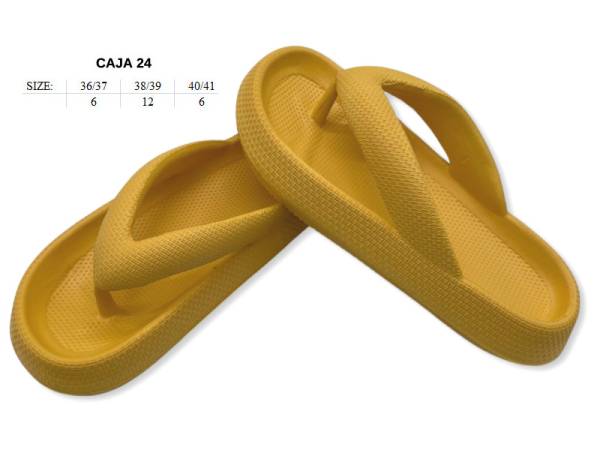 8977415 - Lipper Slipper chancla mujer amarilla (pack 24)
