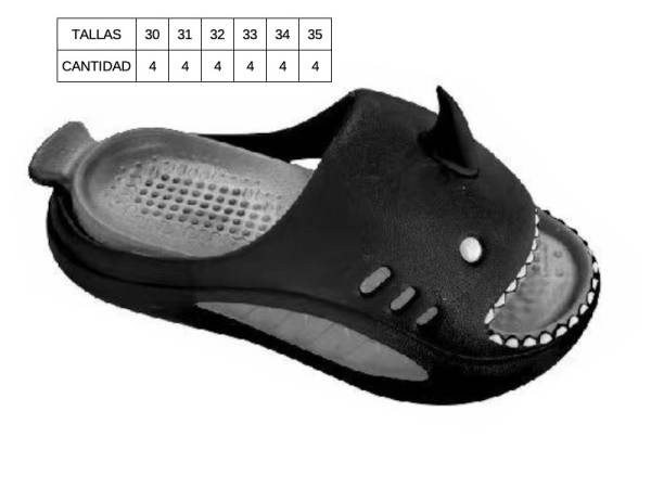 8977652 - Lipper Slipper infantil Negro-gris tallas 30-35 (pack 24)