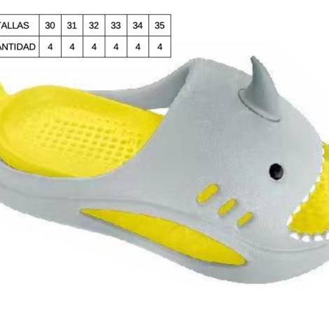 8977654 - Lipper Slipper infantil blanco-amarillo tallas 30-35 (pack 24)