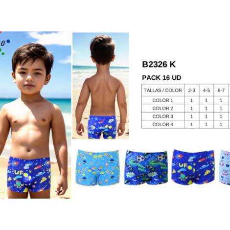 979284 - Bañador corto niño b2326k pack 16