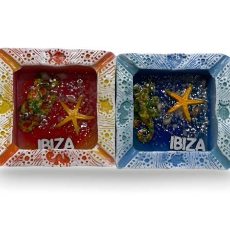 259160 - Cenicero cuadrado ibiza 10 cm