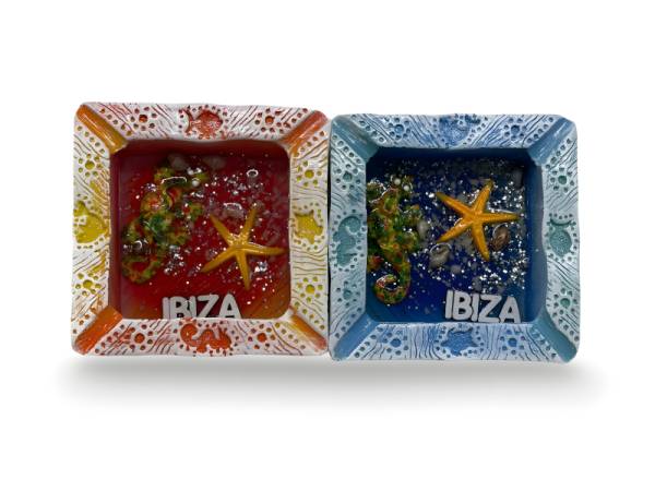 259160 - Cenicero cuadrado ibiza 10 cm