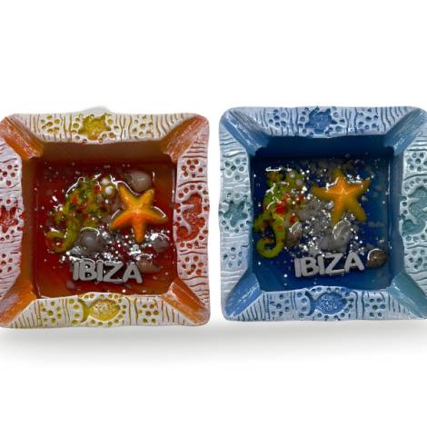 259163 - Cenicero cuadrado ibiza 8 cm