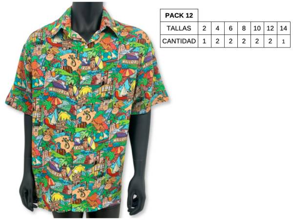 506272 - Nazare camis Hawaii infantil desing 7-24 Mallorca(pack 12)