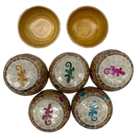 506413 - Etnico bowl bambu car 14 gecko oro 12 cm