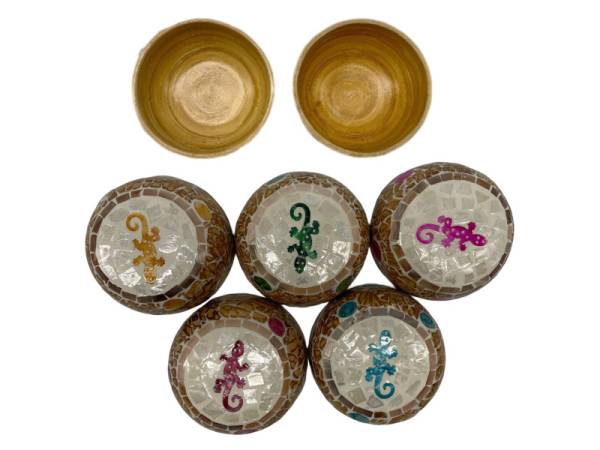 506413 - Etnico bowl bambu car 14 gecko oro 12 cm