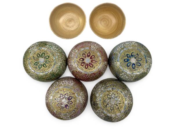 506420 - Etnico bowl bambu car 18 flor oro 15 cm