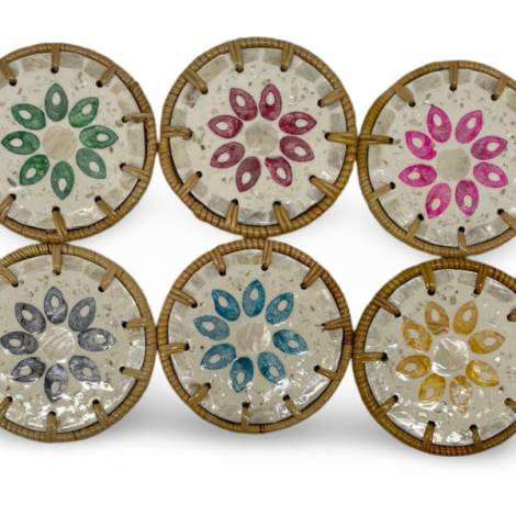 506431 - Posavasos ratan car 18 flor oro
