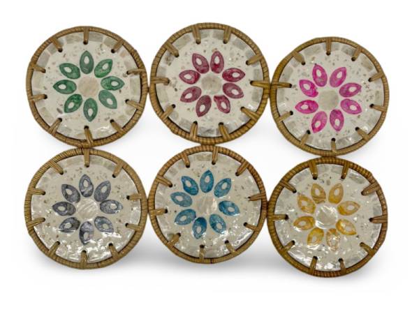 506431 - Posavasos ratan car 18 flor oro