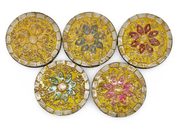 506438 - Posavasos coco car 18 flor oro