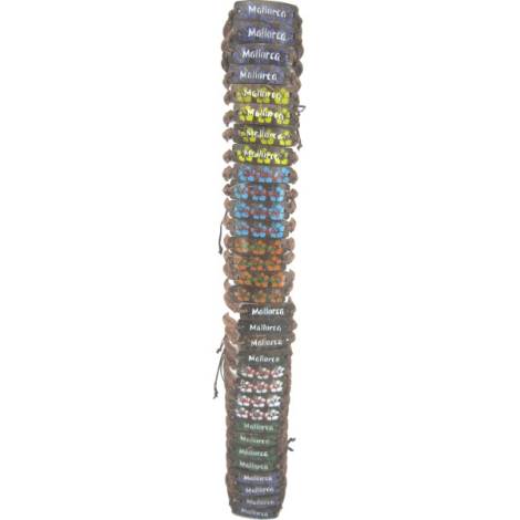 519002 - Pulsera coco flores mallorca (pack 32)