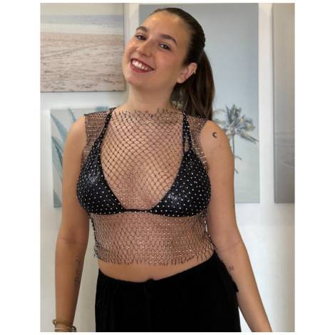 539002 - Fish net rhinestones vest 825