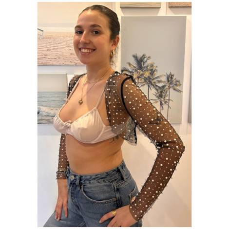 539032 - Mesh pearls top x8310