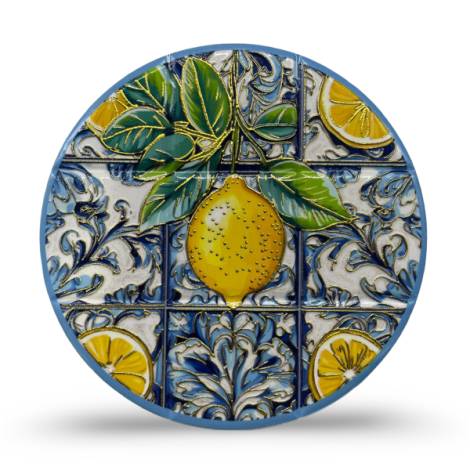 541166 - Posavasos my 130 redondo mosaico lemon hojas gold
