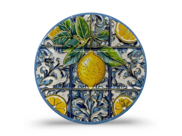 541166 - Posavasos my 130 redondo mosaico lemon hojas gold