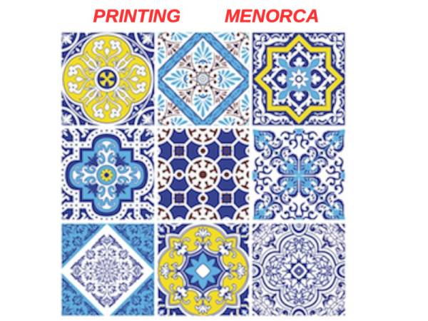 541186 - Posavasos cuadrado cuadros Menorca 11cm