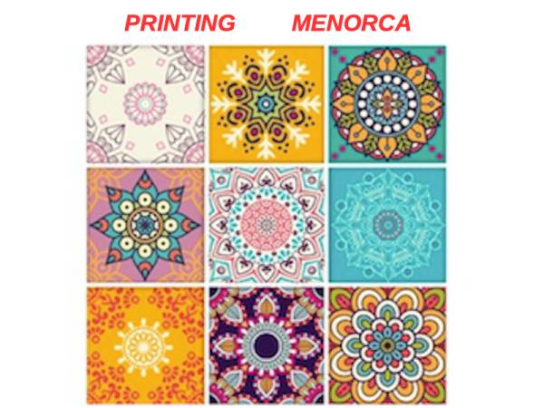 541187 - Posavasos cuadrado cuadros Menorca 11cm