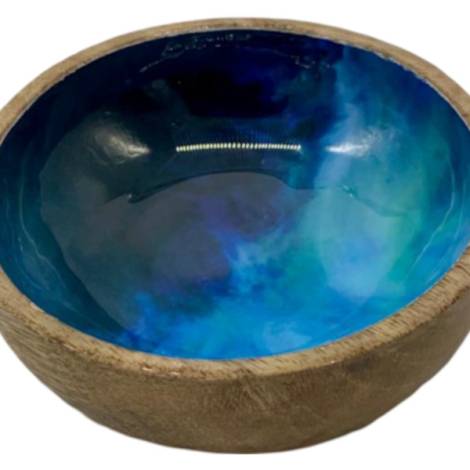 582001 - Etnico madera nut bowl 3162a blue sea 10x10x4