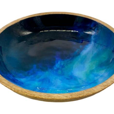 582006 - Etnico madera shallow bowl 2088a blue sea 20x20x7