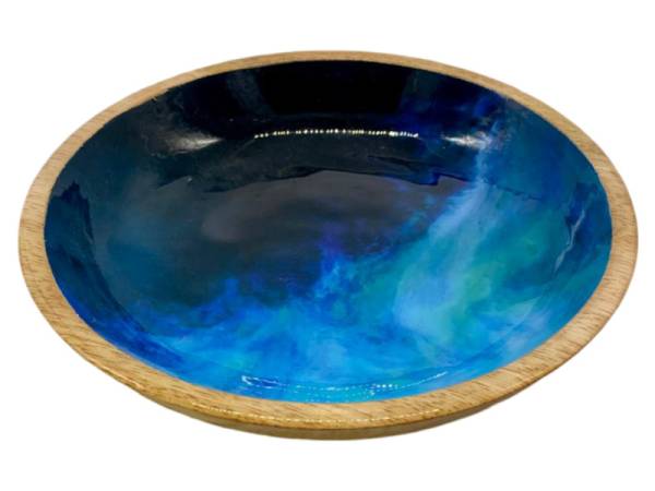 582006 - Etnico madera shallow bowl 2088a blue sea 20x20x7