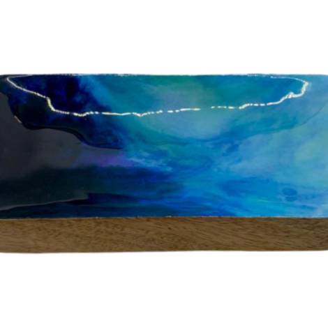 582008 - Etnico madera rectangle tray 2233a blue sea 17x8.5x3.5