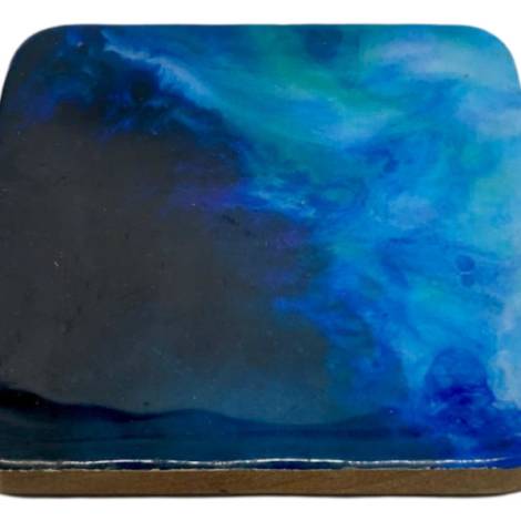 582011 - Etnico madera square coasters 2105a blue sea 10x10x1