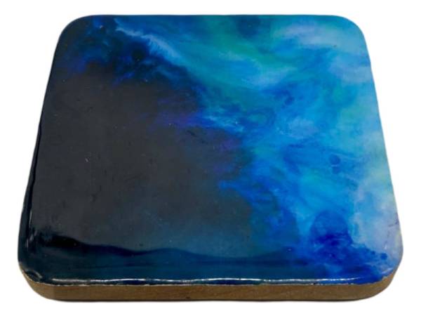 582011 - Etnico madera square coasters 2105a blue sea 10x10x1