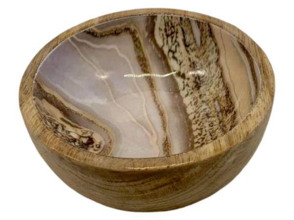 582012 - Etnico madera nut bowl 3162b marble desing 10x10x4