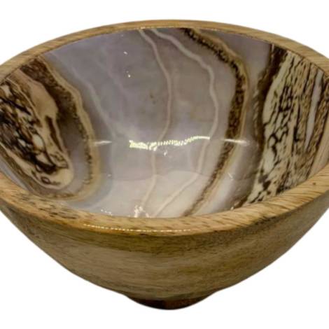 582013 - Etnico madera bowl with base big 2228b marble desing 14x14x8