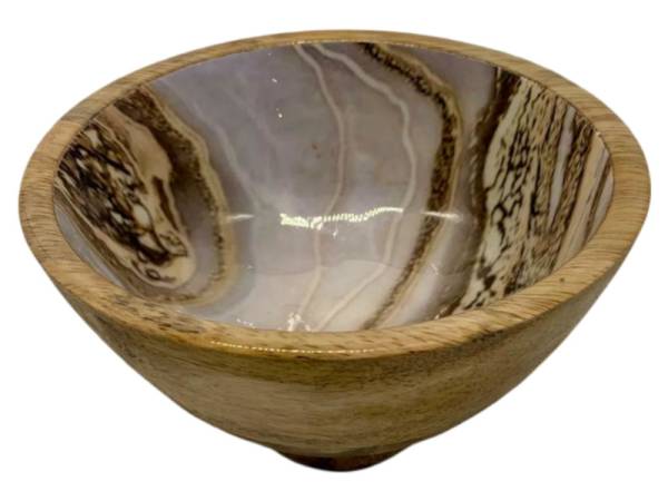 582013 - Etnico madera bowl with base big 2228b marble desing 14x14x8