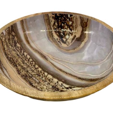 582017 - Etnico madera shallow bowl 2088b marble desing 20x20x7